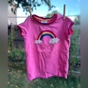 💙2/$10 SALE! Adorable Hanna Andersson Appliqué Rainbow Shirt Sz 5 Play Cond.